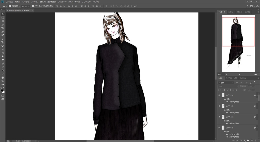 【1点もの・デザイン画付き】アシメトリー左右2種素材ブラウス(KOJI TOYODA)