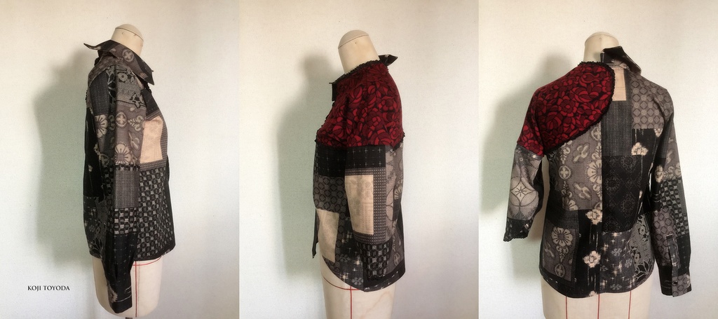 【1点もの・デザイン画付き】和柄アシメトリー変則ブラウス(KOJI TOYODA)
