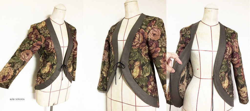 【1点もの・デザイン画付き】ゴブラン織りソフトジャケットカーディガン(KOJI TOYODA)