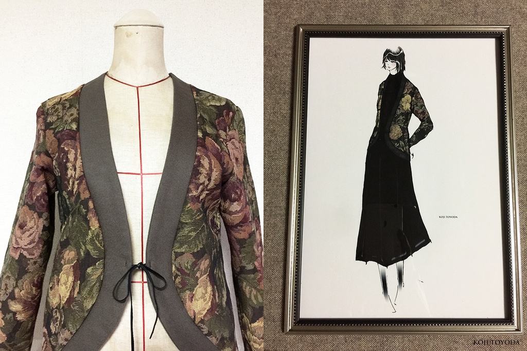 【1点もの・デザイン画付き】ゴブラン織りソフトジャケットカーディガン(KOJI TOYODA)