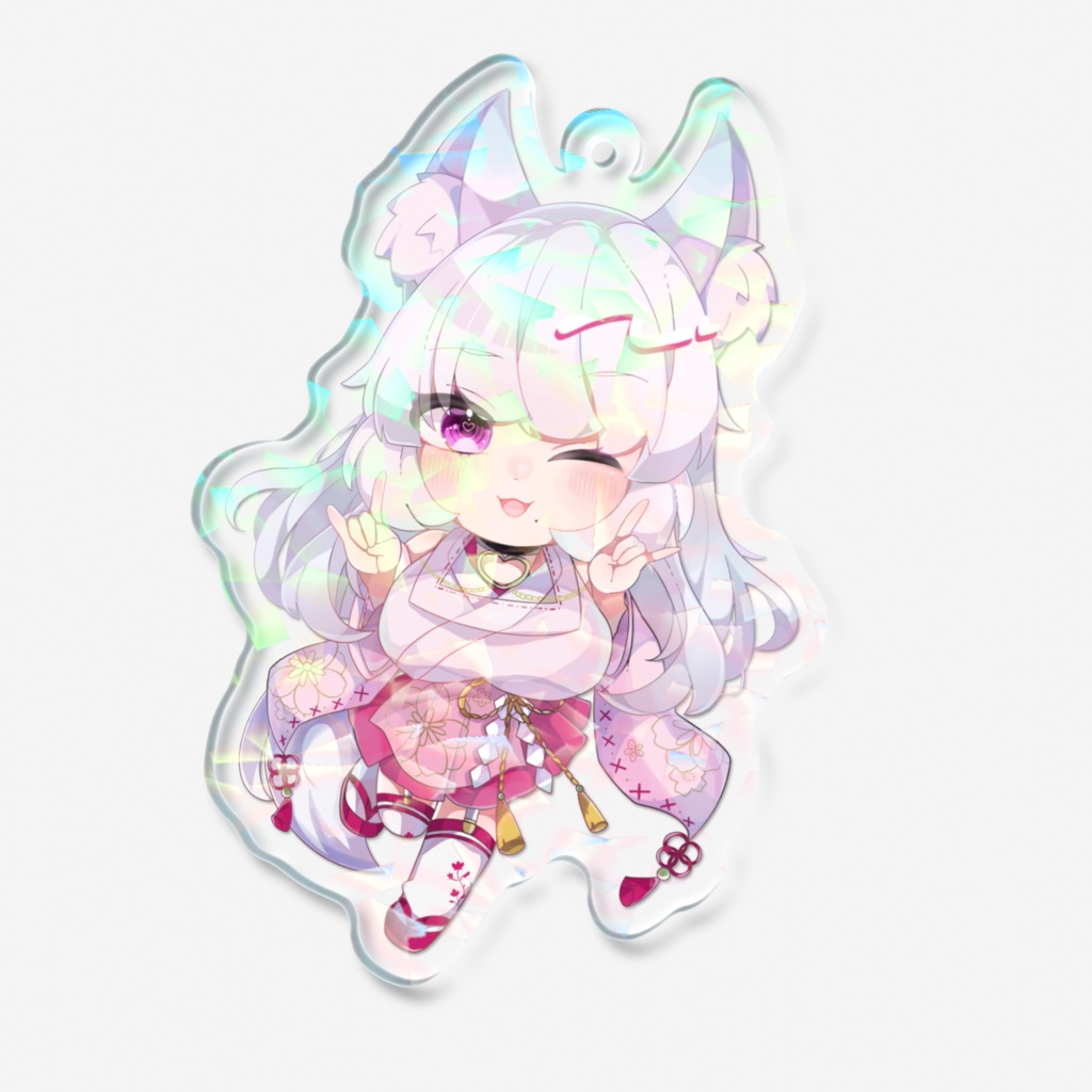 キツネ子 でふぉるめ ホロ加工アクリルキーホルダー 通常衣装ver