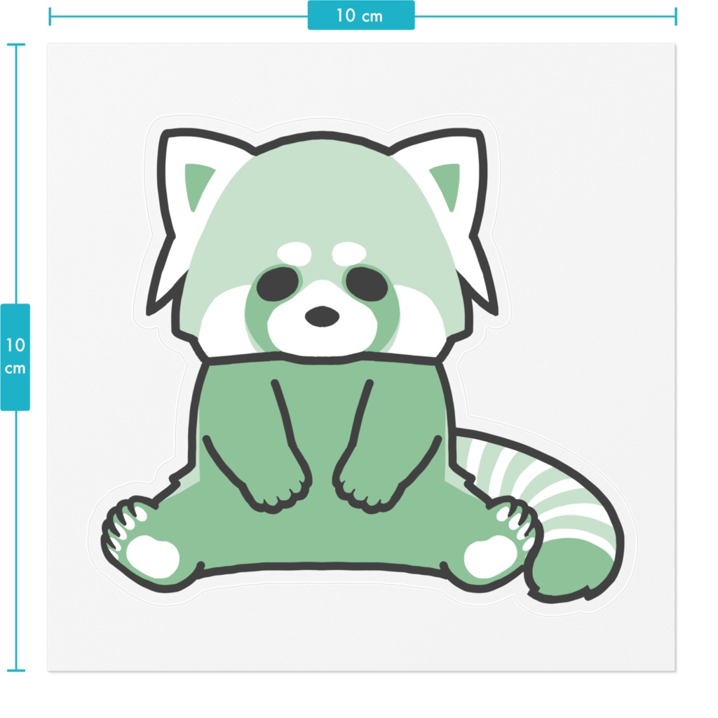 虹くまだらけ☆虹くまステッカー(わさび)☆Aバージョン☆