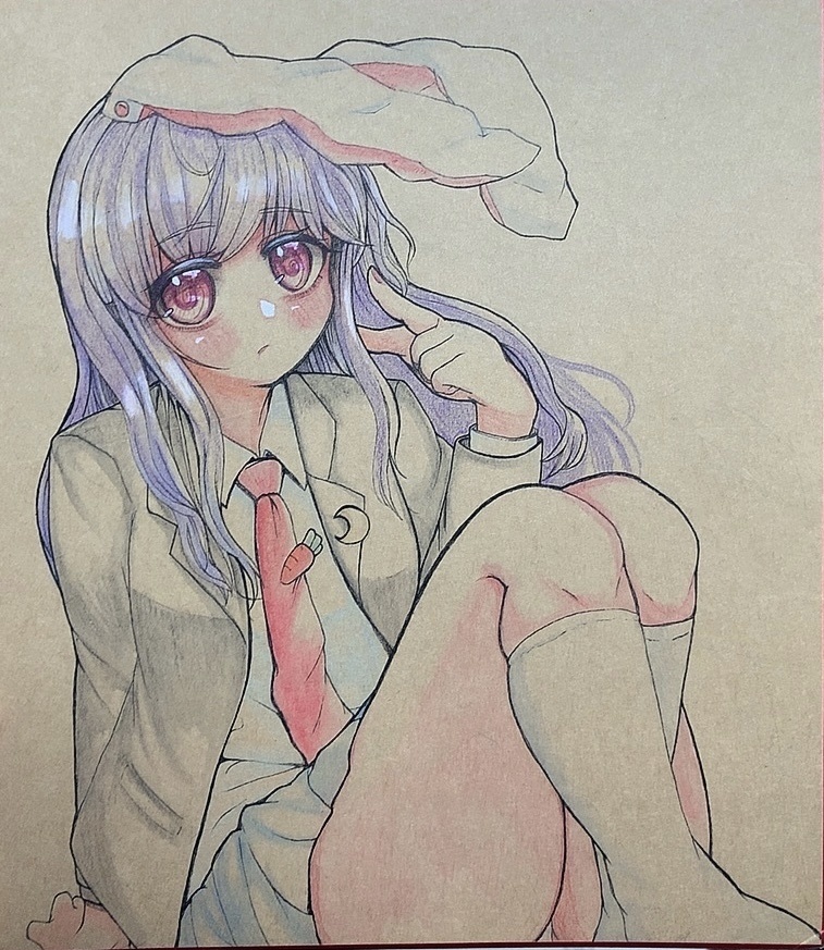 【東方】うどんげ 色紙原画（クラフト紙）