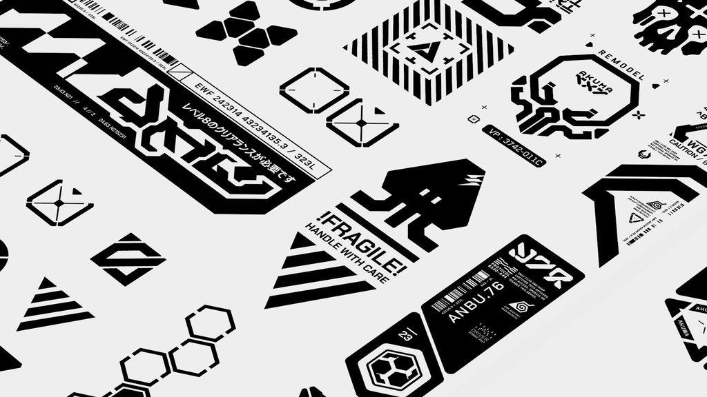 Cyberpunk Decals Vector Pack 6