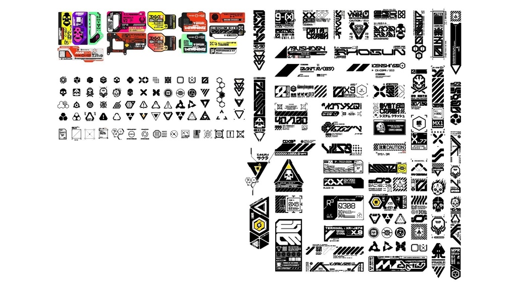Cyberpunk Decals Vector Pack 6