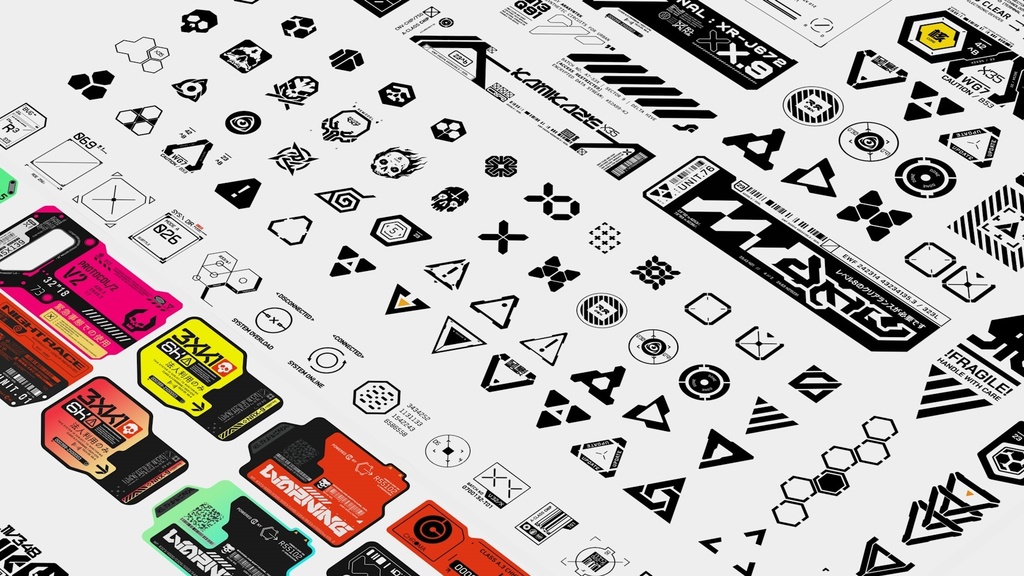 Cyberpunk Decals Vector Pack 6