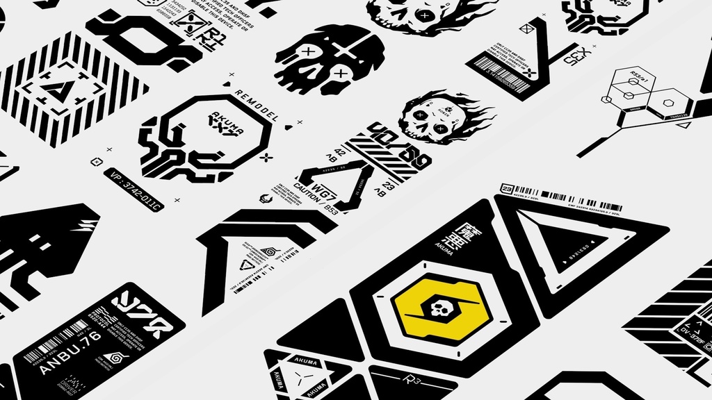 Cyberpunk Decals Vector Pack 6