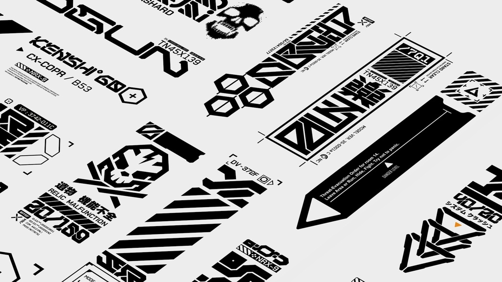 Cyberpunk Decals Vector Pack 6