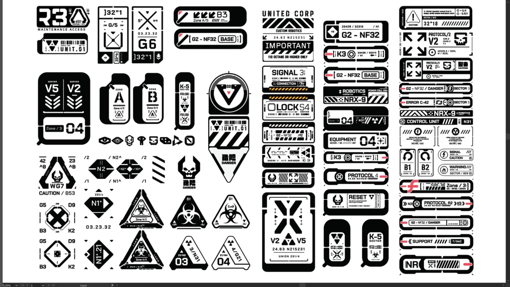 Cyberpunk Decals Vector Pack 4