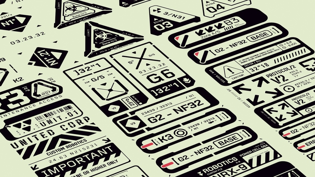 Cyberpunk Decals Vector Pack 4
