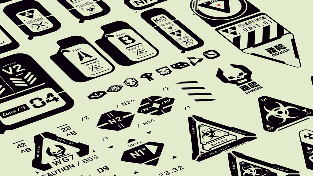 Cyberpunk Decals Vector Pack 4