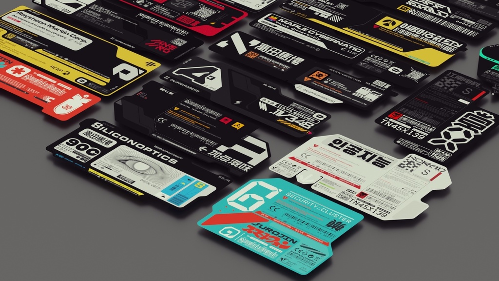 Cyberpunk Decals Vector Pack 03