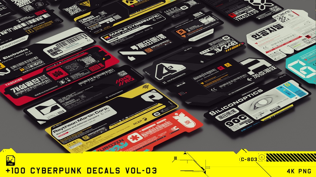 Cyberpunk Decals Vector Pack 03