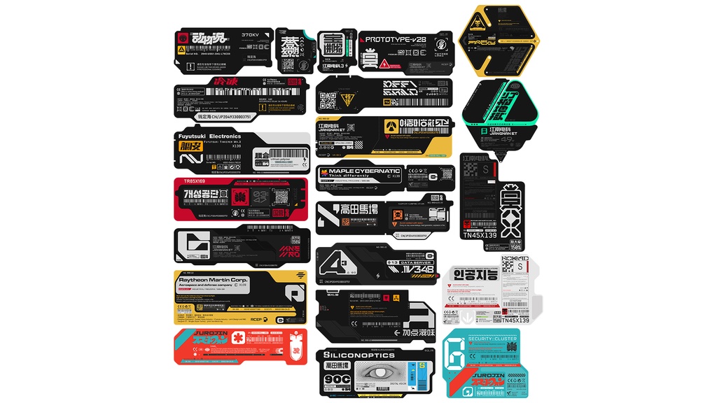 Cyberpunk Decals Vector Pack 03