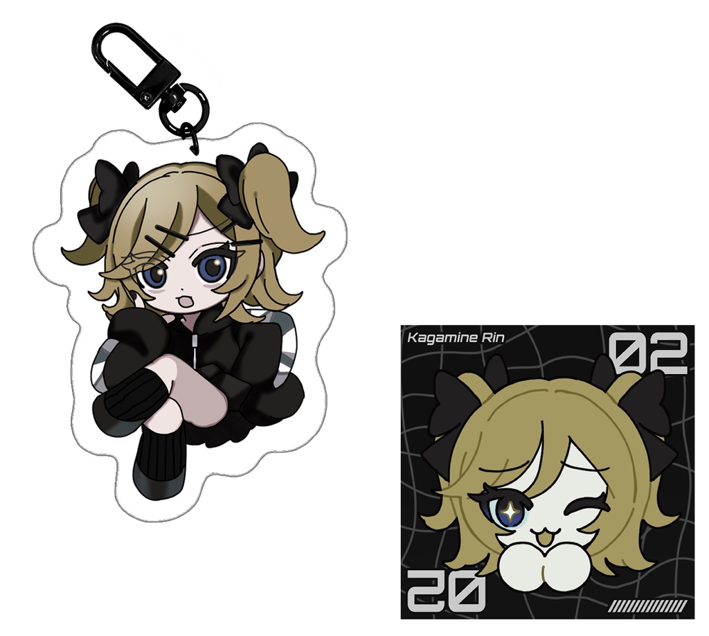 アクリルキーホルダー＋ステッカーセット（鏡音リン）