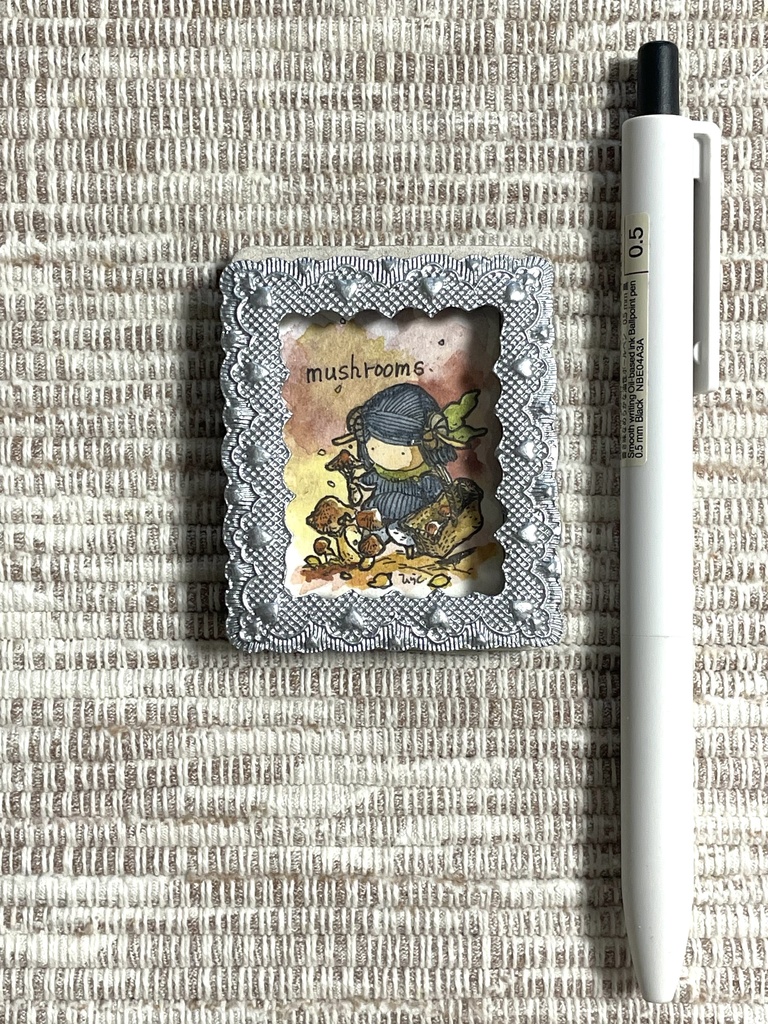 ミニ額装原画「キノコ」
