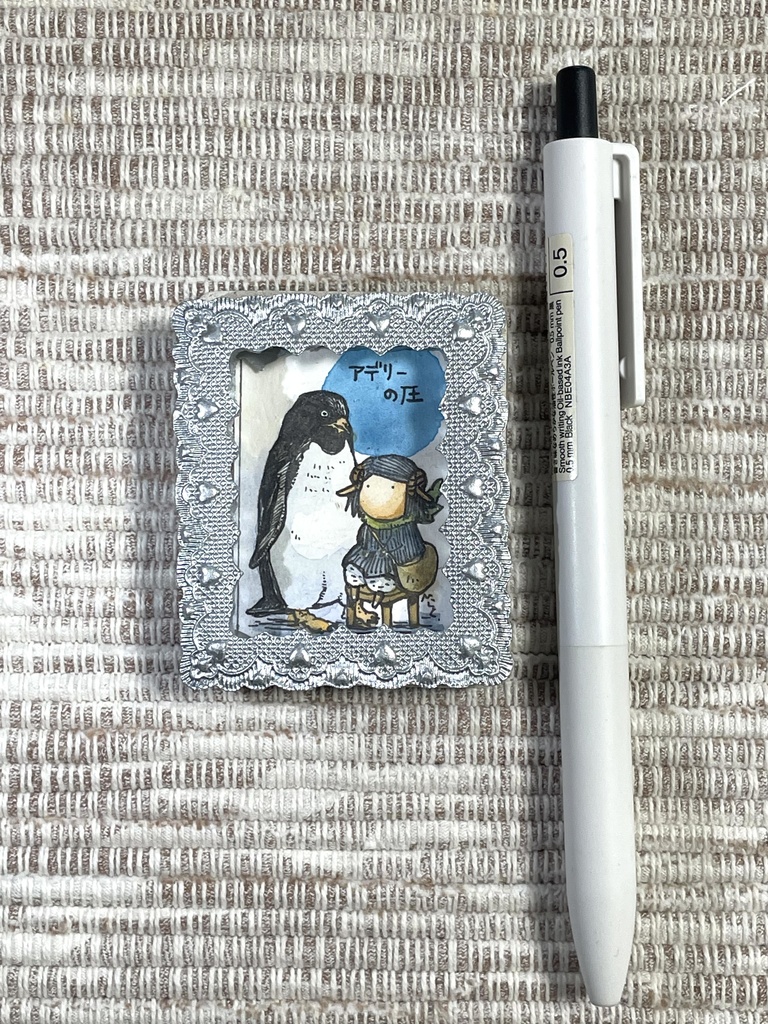 ミニ額装原画「アデリーさん」