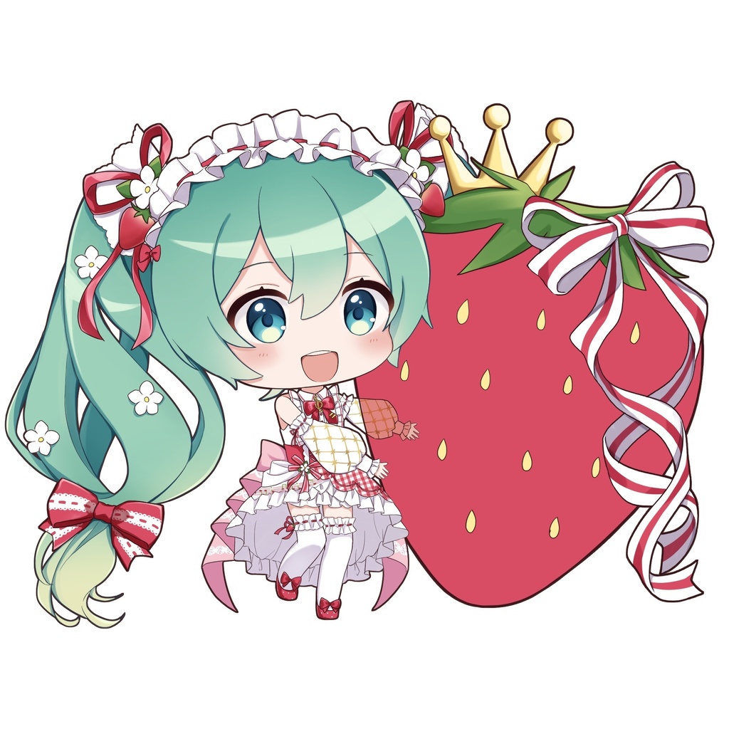 クリア両面いちごミクさんアクリルキーホルダー