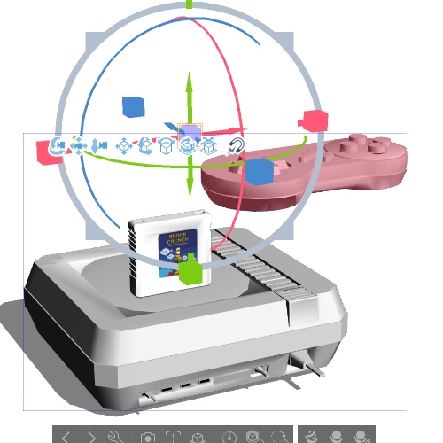 レトロゲームとカセット3本(クリップスタジオ専用3Dオブジェクト)