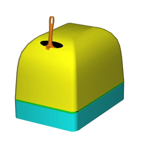 蓋つき猫トイレ 3d素材