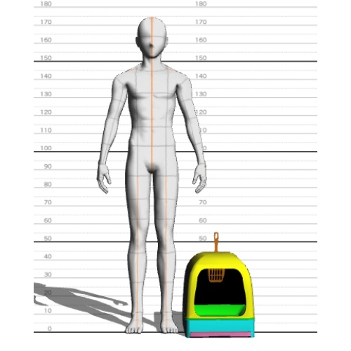 トレイが動く 蓋つき猫トイレ