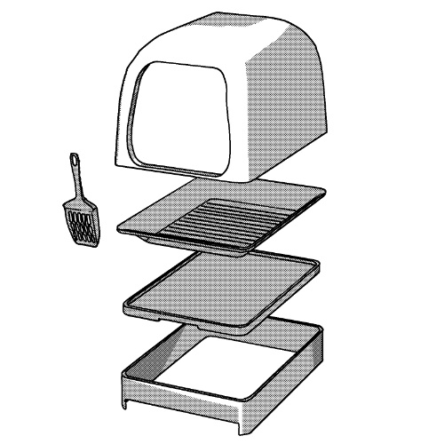 トレイが動く 蓋つき猫トイレ