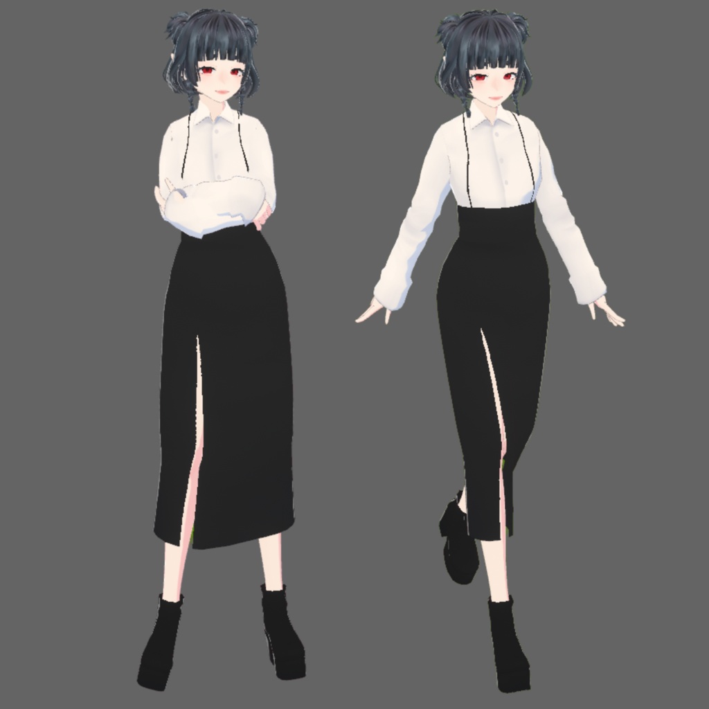 blazer vest dress and slit skirt full set