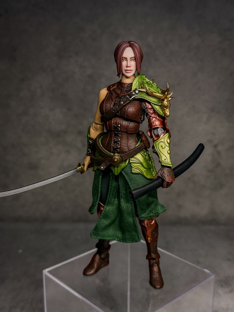 【カスタムヘッド】HF001ファンタジー女性剣士 (mythic legionsなどファンタジーフィギュア、1/10〜1/12スケール向け)