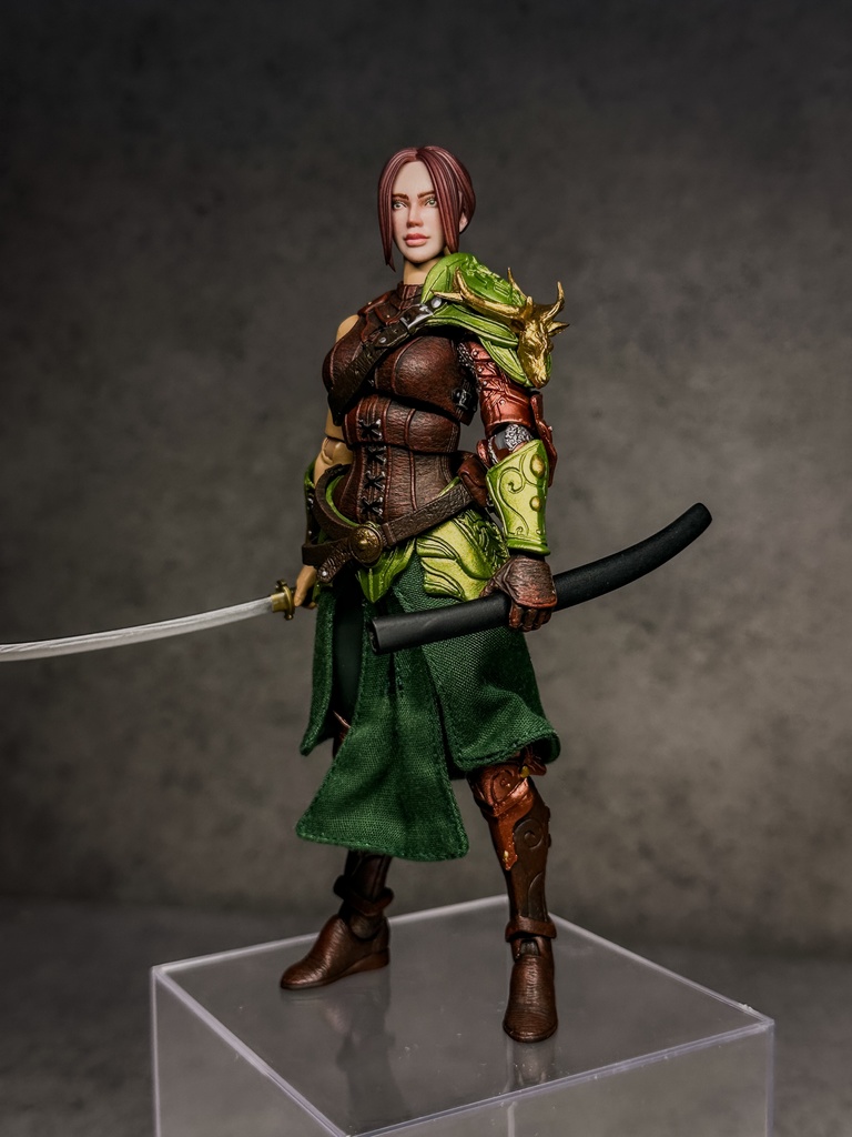 【カスタムヘッド】HF001ファンタジー女性剣士 (mythic legionsなどファンタジーフィギュア、1/10〜1/12スケール向け)