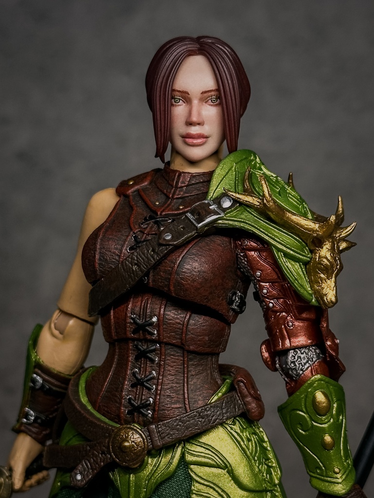 【カスタムヘッド】HF001ファンタジー女性剣士 （mythic legionsなどファンタジーフィギュア、1/10〜1/12スケール向け）