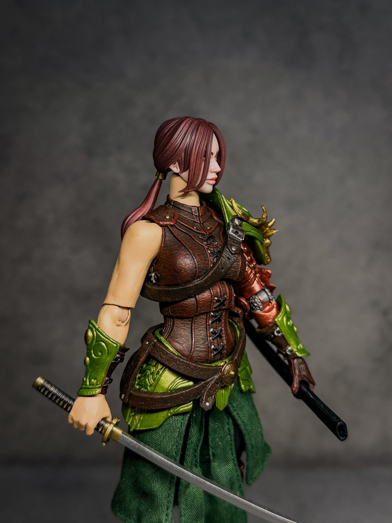 【カスタムヘッド】HF001ファンタジー女性剣士 (mythic legionsなどファンタジーフィギュア、1/10〜1/12スケール向け)