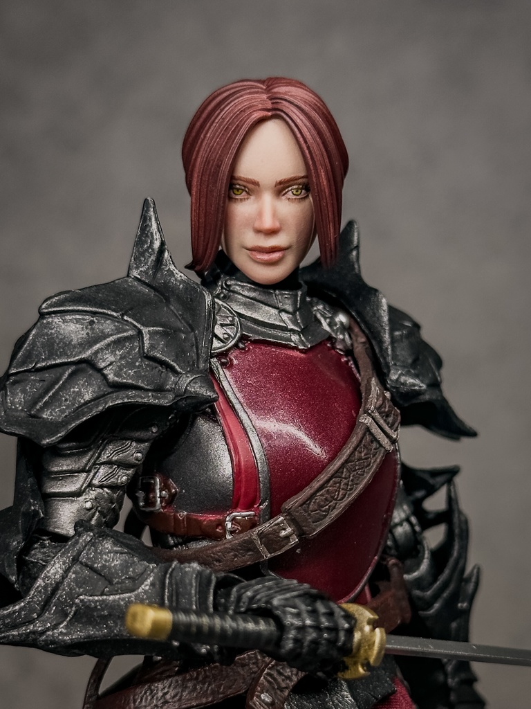 【カスタムヘッド】HF001ファンタジー女性剣士 (mythic legionsなどファンタジーフィギュア、1/10〜1/12スケール向け)