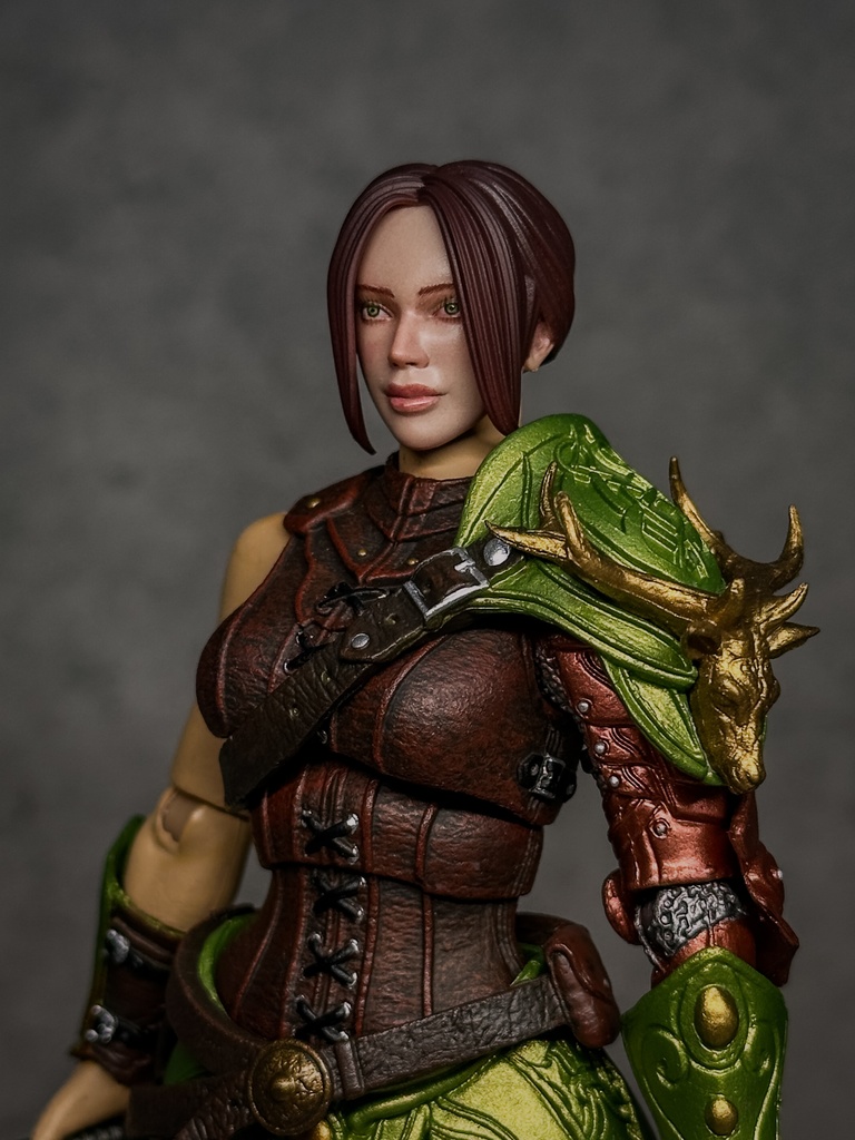 【カスタムヘッド】HF001ファンタジー女性剣士 (mythic legionsなどファンタジーフィギュア、1/10〜1/12スケール向け)