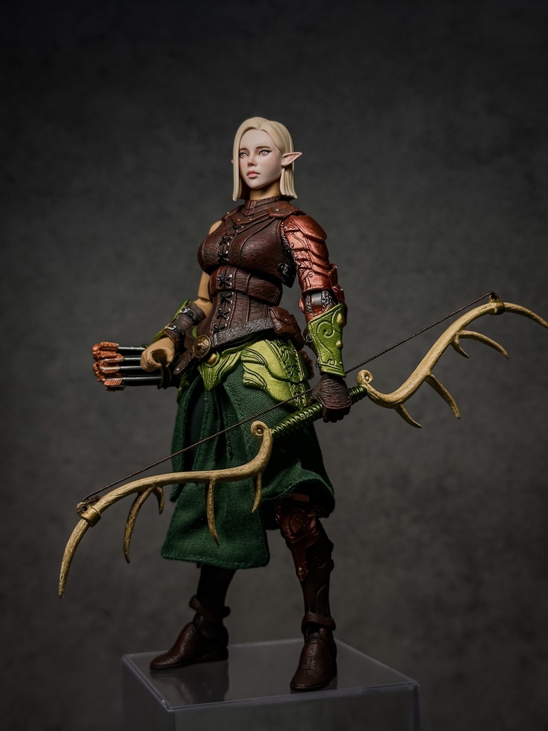 【カスタムヘッド】HF002 ファンタジー女性 エルフ (mythic legionsなどファンタジーフィギュア向け 1/10〜1/12スケール向け)