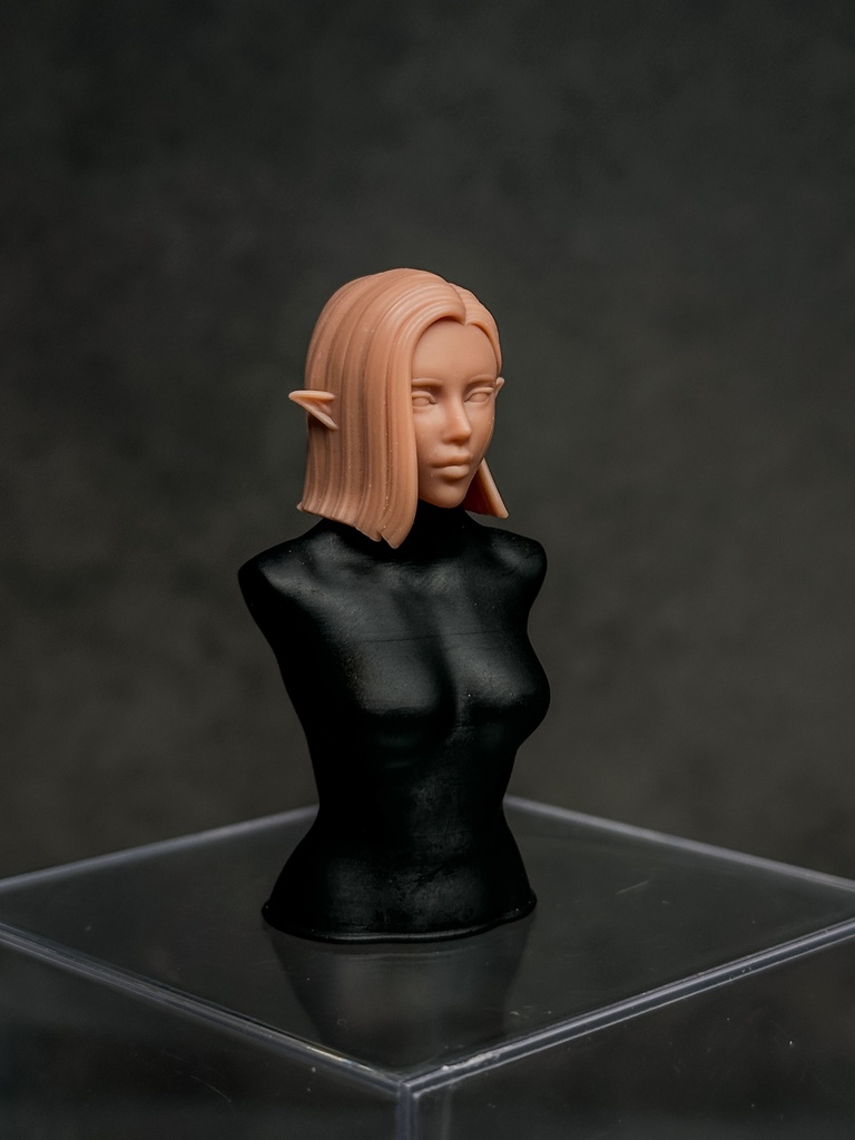 【カスタムヘッド】HF002 ファンタジー女性 エルフ (mythic legionsなどファンタジーフィギュア向け 1/10〜1/12スケール向け)