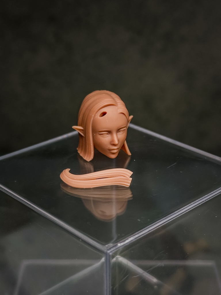 【カスタムヘッド】HF002 ファンタジー女性 エルフ (mythic legionsなどファンタジーフィギュア向け 1/10〜1/12スケール向け)