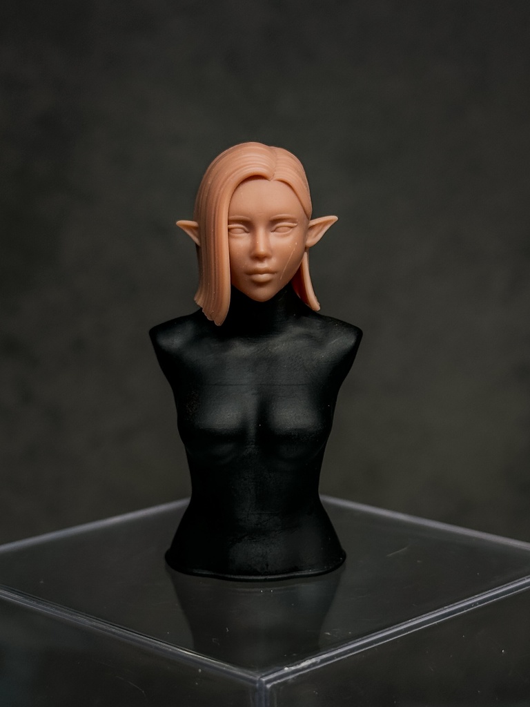 【カスタムヘッド】HF002 ファンタジー女性 エルフ (mythic legionsなどファンタジーフィギュア向け 1/10〜1/12スケール向け)