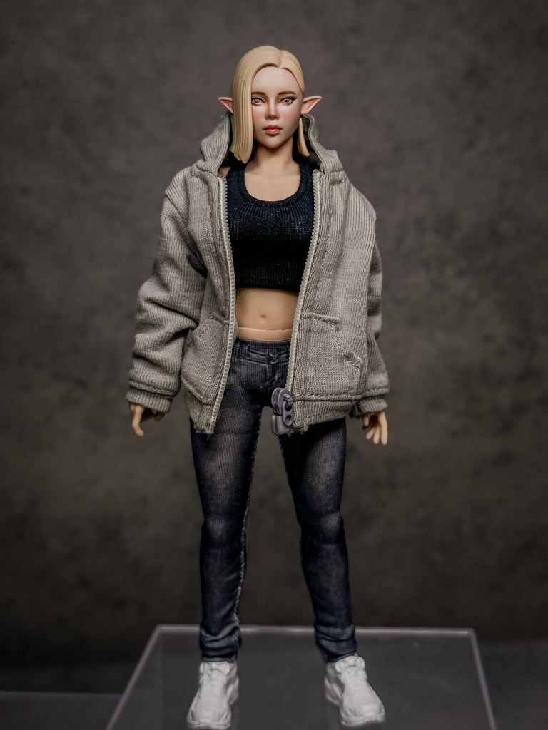 【カスタムヘッド】HF002 ファンタジー女性 エルフ (mythic legionsなどファンタジーフィギュア向け 1/10〜1/12スケール向け)