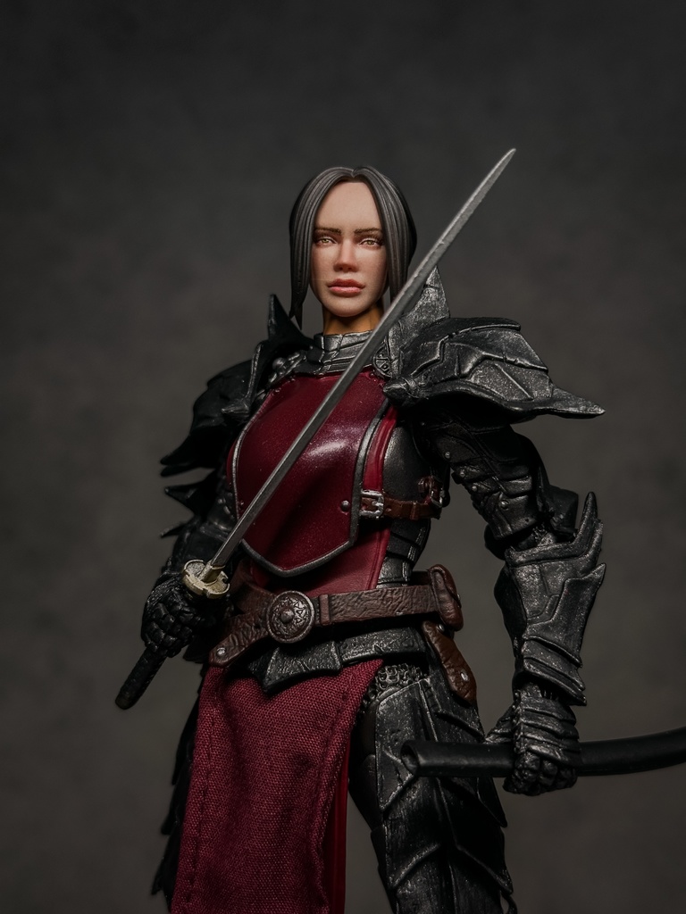 【限定1点 試作品放出】 HF001 ファンタジー女性剣士 試作品A (mythic legionsなどファンタジーフィギュア向け 1/10〜1/12スケール向け)