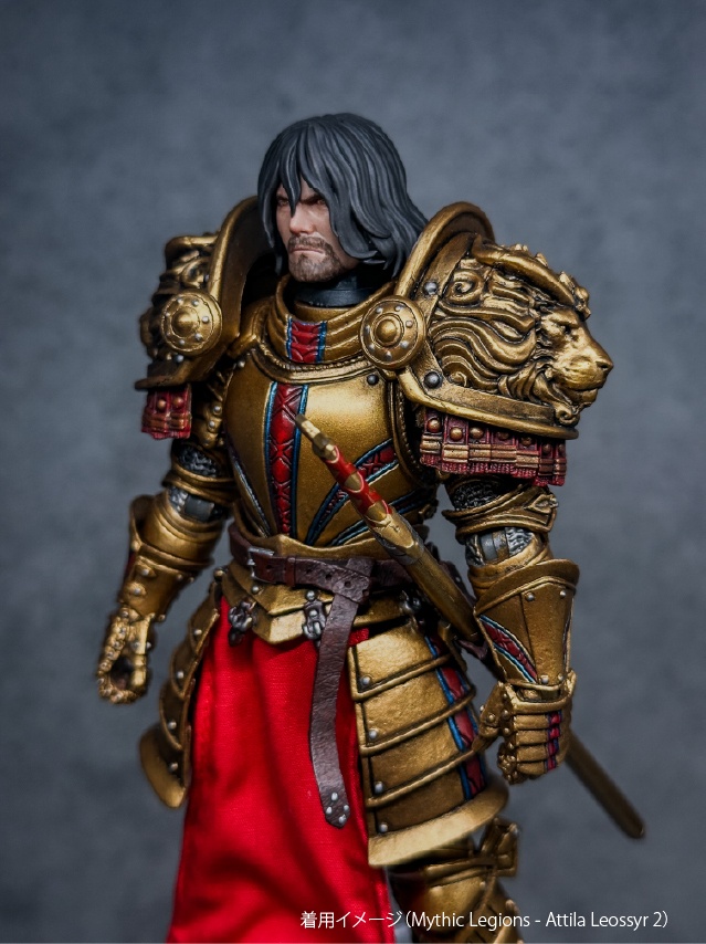 【カスタムヘッド】男性ヒューマン 灰銀の騎士 / 暁の将軍(mythic legionsなどファンタジーフィギュア向け 1/10〜1/12スケール向け)HM001