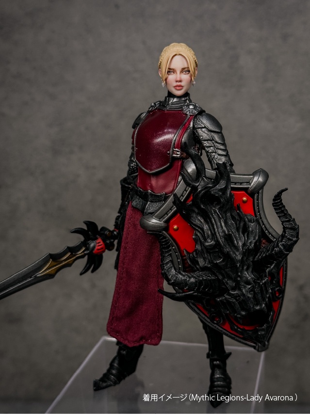 【カスタムヘッド】女性ヒューマンA 紅蓮の姫騎士(mythic legionsなどファンタジーフィギュア向け 1/10〜1/12スケール向け)HF004