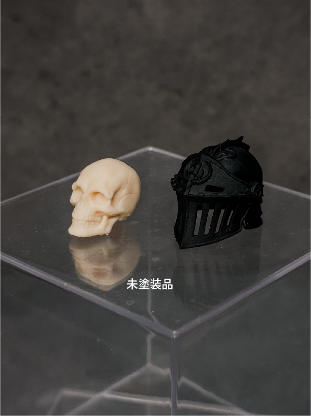 【カスタムヘッド】骸誓の兜(スカルヘッド付き/無し)(mythic legionsなどファンタジーフィギュア向け 1/10〜1/12スケール向け)HO001