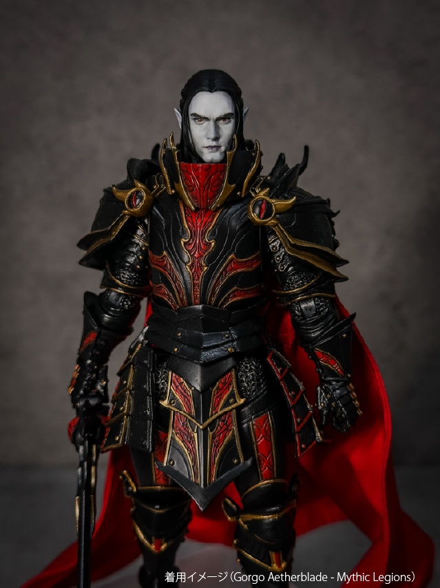 【カスタムヘッド】男性エルフ 緑風の貴公子 / 漆黒の吸血公(mythic legionsなどファンタジーフィギュア向け 1/10〜1/12スケール向け)HM002