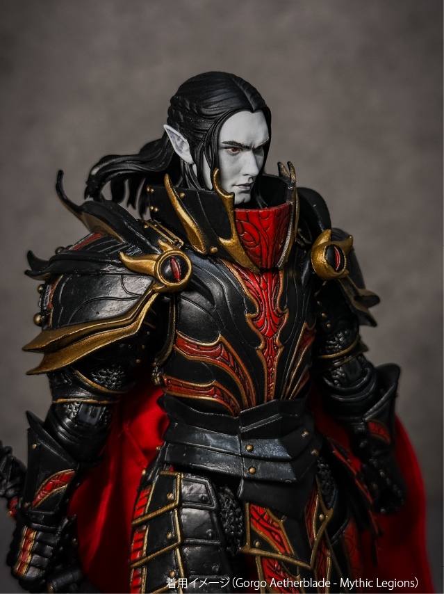 【カスタムヘッド】男性エルフ 緑風の貴公子 / 漆黒の吸血公(mythic legionsなどファンタジーフィギュア向け 1/10〜1/12スケール向け)HM002