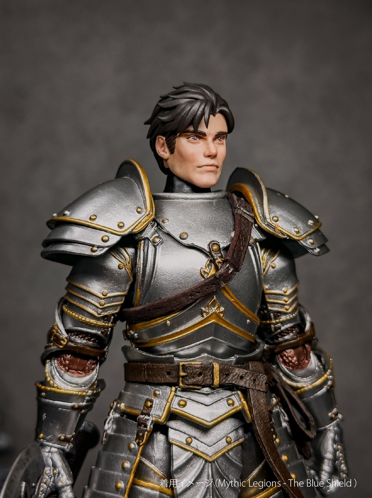 【カスタムヘッド】 男性ヒューマンB 不屈の戦士(mythic legionsなどファンタジーフィギュア向け 1/10〜1/12スケール向け)HM003