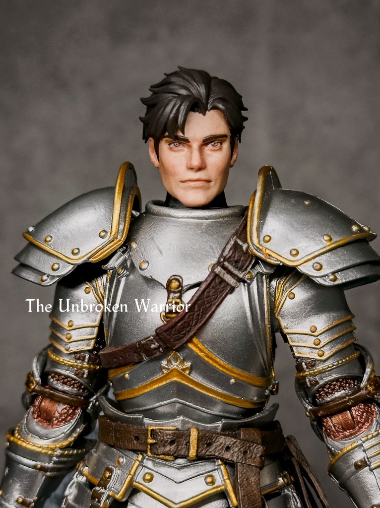 【カスタムヘッド】 男性ヒューマンB　不屈の戦士（mythic legionsなどファンタジーフィギュア向け　1/10〜1/12スケール向け）HM003