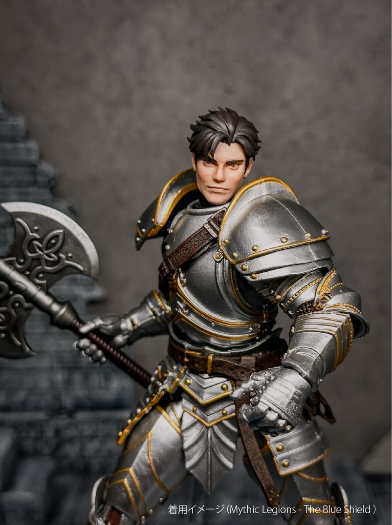 【カスタムヘッド】 男性ヒューマンB 不屈の戦士(mythic legionsなどファンタジーフィギュア向け 1/10〜1/12スケール向け)HM003