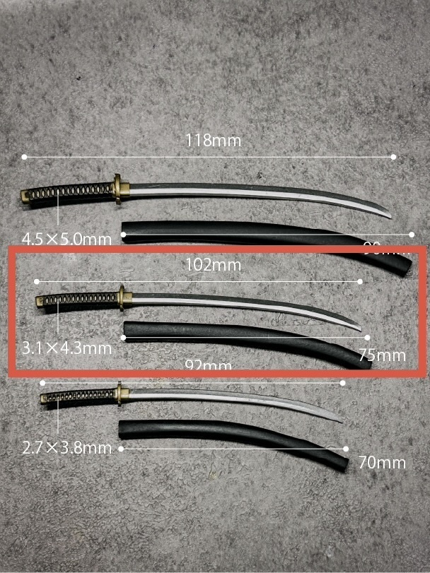 【訳あり品 数量限定特価】1/12スケール 日本刀 全長102mm M(未塗装品)CW002