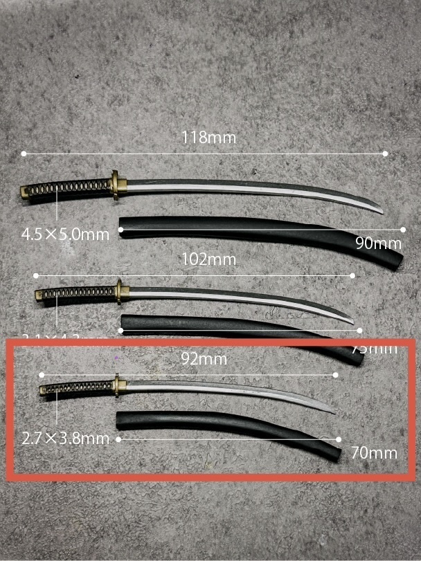【訳あり品 数量限定特価】1/12スケール 日本刀&鞘 全長92mm S(未塗装品)CW002