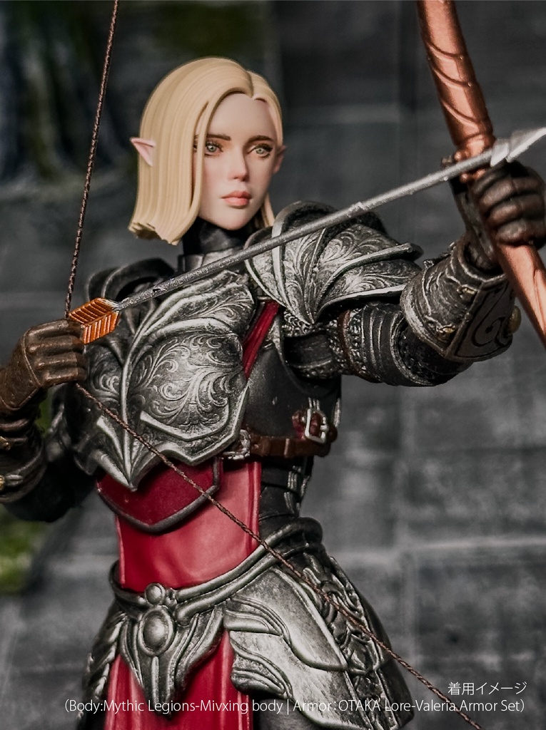 【カスタムヘッド】女性エルフA ver.2(mythic legionsなどファンタジーフィギュア向け 1/10〜1/12スケール向け)HF002